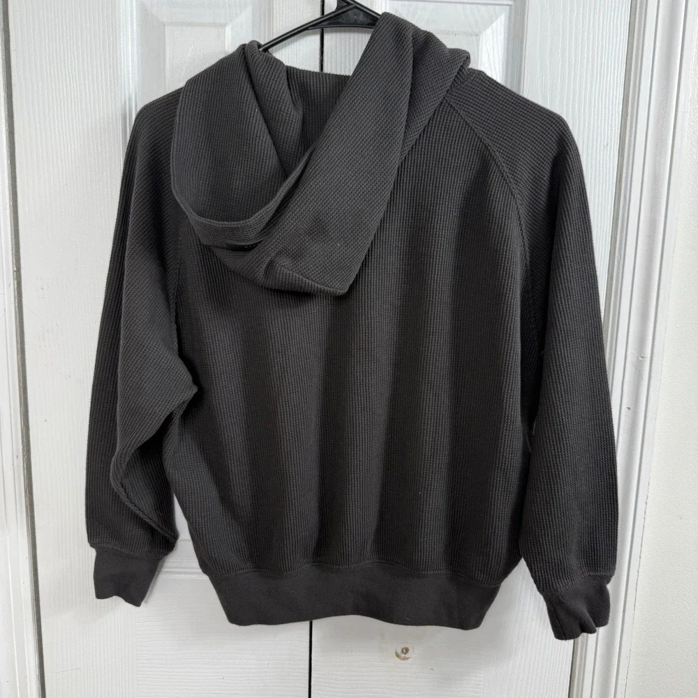 Fear of God Essentials Kids Waffle Henley Hoodie Size 8 Smoke Gray Pullover